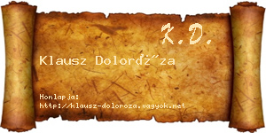 Klausz Doloróza névjegykártya